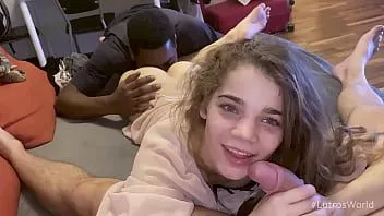 play Cute teen has homemade interracial threesome - sabrina spice